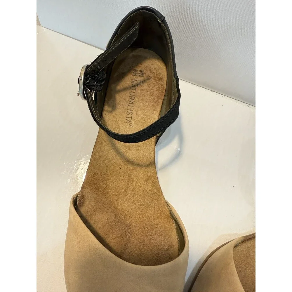El Naturalista Sandals Women 40 EU Stella Brown Nubuck Slingback Shoes Leather